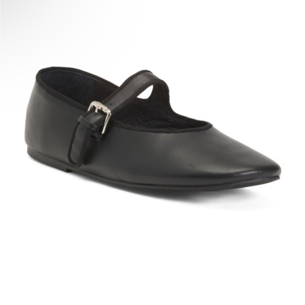 Tony Bianco black nappa meadow Mary Jane flats